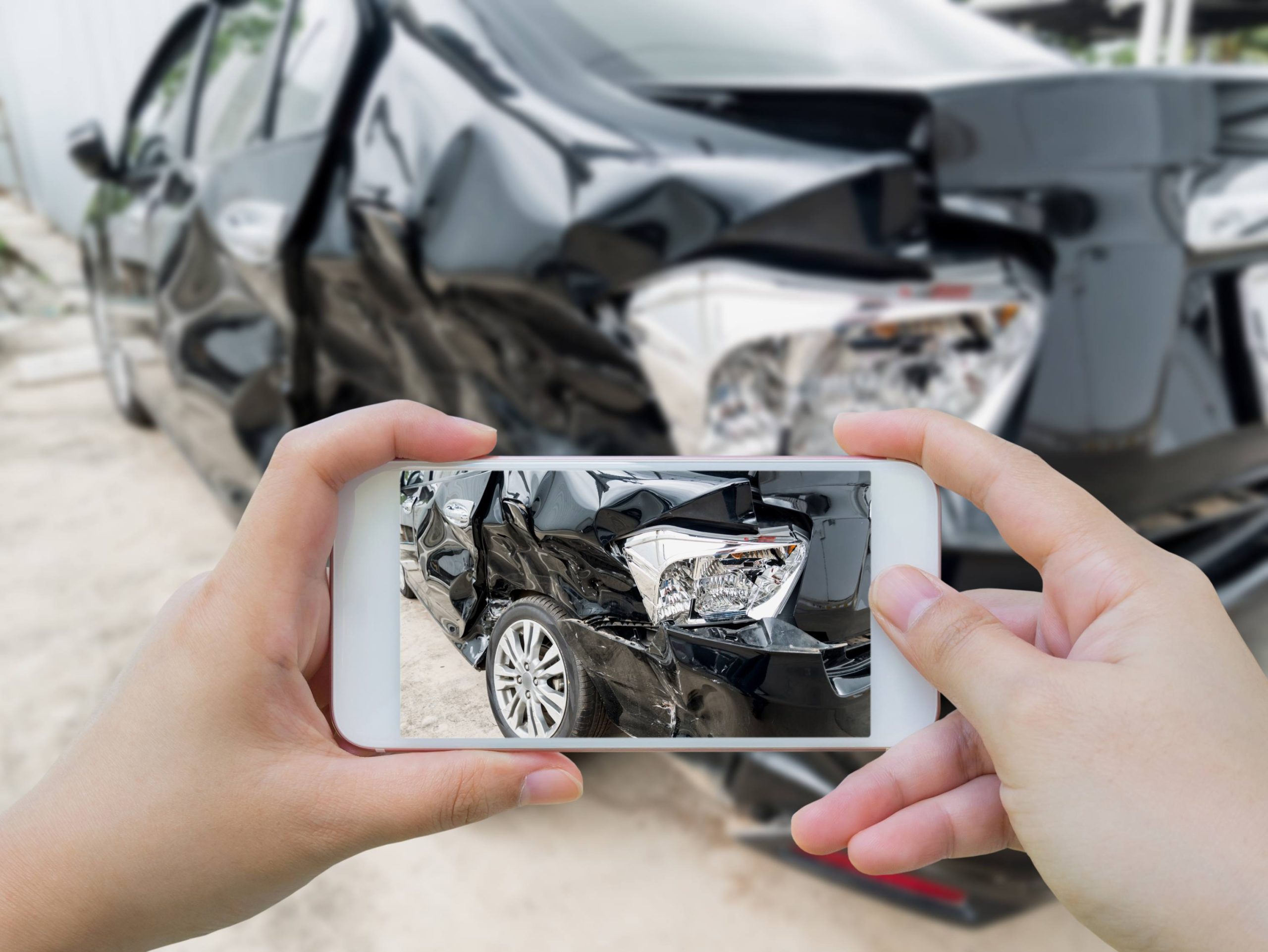 jpeg optimizer hand using smartphone taking photo car crash scaled